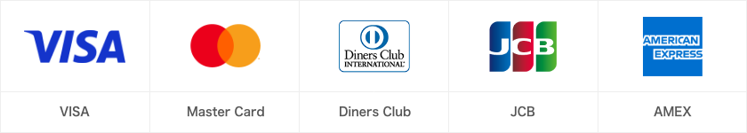 VISA MasterCard Diners Club JCB AmericanExpress